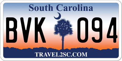 SC license plate BVK094