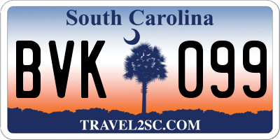 SC license plate BVK099