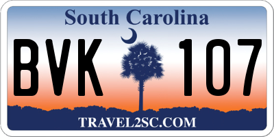 SC license plate BVK107