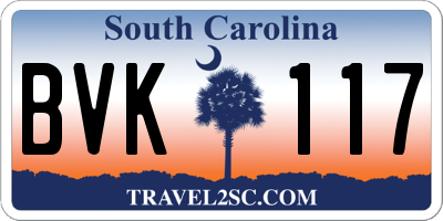 SC license plate BVK117
