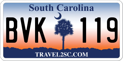 SC license plate BVK119