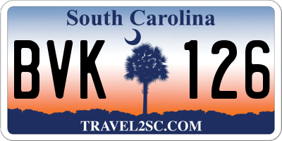 SC license plate BVK126
