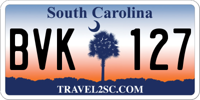 SC license plate BVK127