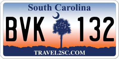 SC license plate BVK132