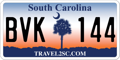 SC license plate BVK144