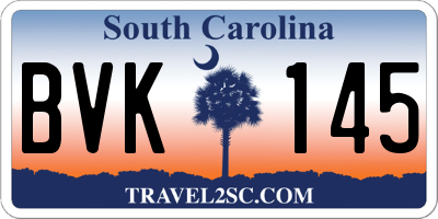 SC license plate BVK145