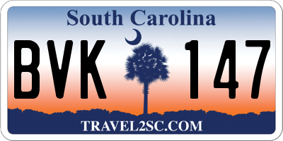 SC license plate BVK147