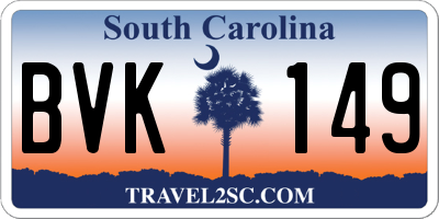 SC license plate BVK149