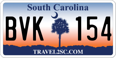 SC license plate BVK154