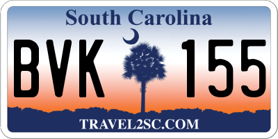 SC license plate BVK155