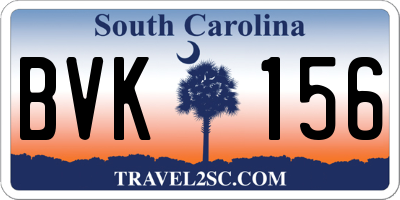 SC license plate BVK156