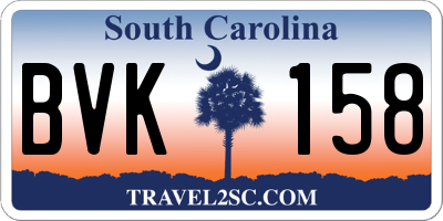 SC license plate BVK158