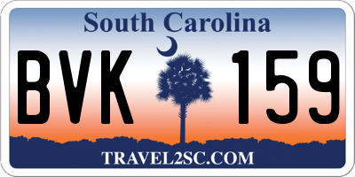 SC license plate BVK159