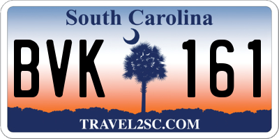 SC license plate BVK161