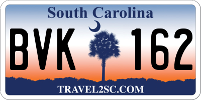 SC license plate BVK162