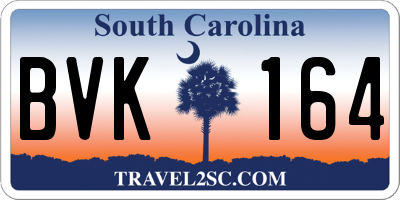 SC license plate BVK164