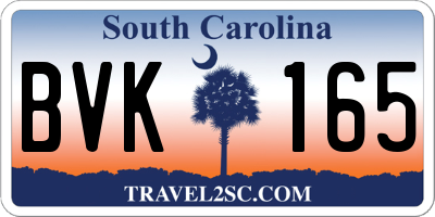 SC license plate BVK165