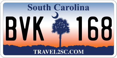 SC license plate BVK168