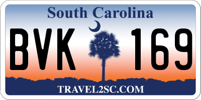 SC license plate BVK169