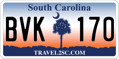 SC license plate BVK170