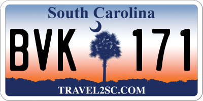 SC license plate BVK171