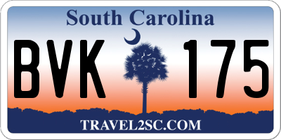 SC license plate BVK175