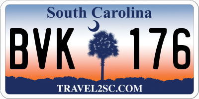 SC license plate BVK176