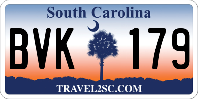 SC license plate BVK179