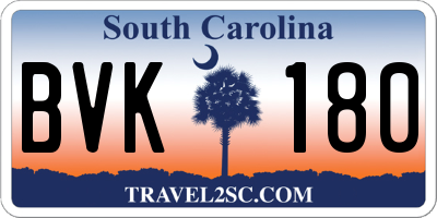 SC license plate BVK180