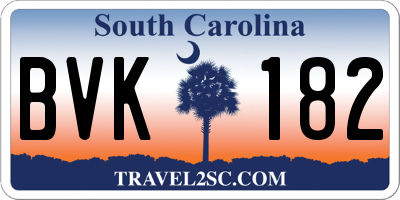 SC license plate BVK182