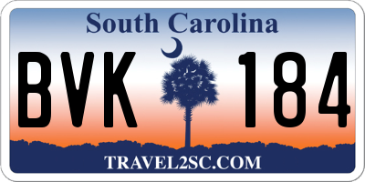 SC license plate BVK184