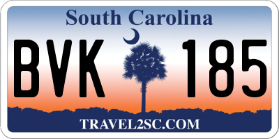 SC license plate BVK185