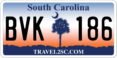 SC license plate BVK186