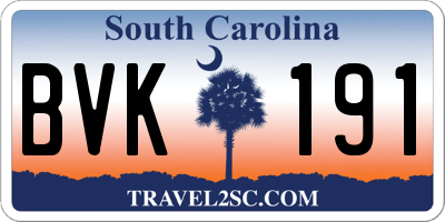 SC license plate BVK191