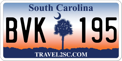 SC license plate BVK195