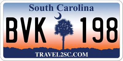 SC license plate BVK198