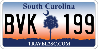 SC license plate BVK199