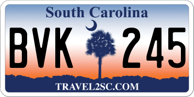 SC license plate BVK245