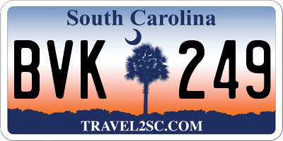 SC license plate BVK249