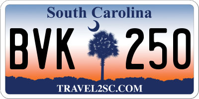SC license plate BVK250