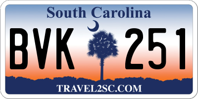 SC license plate BVK251