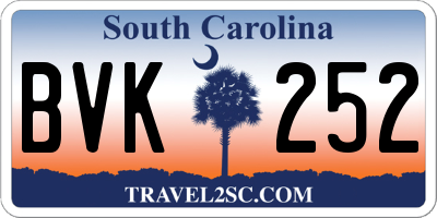 SC license plate BVK252