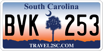 SC license plate BVK253