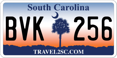 SC license plate BVK256