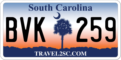 SC license plate BVK259