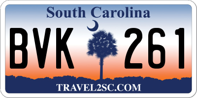 SC license plate BVK261