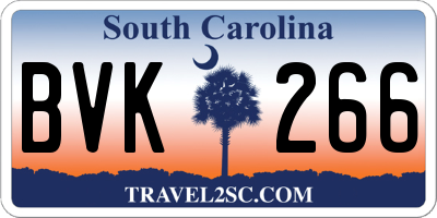 SC license plate BVK266