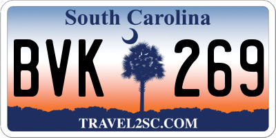 SC license plate BVK269