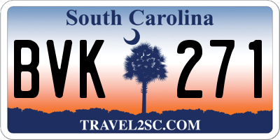 SC license plate BVK271