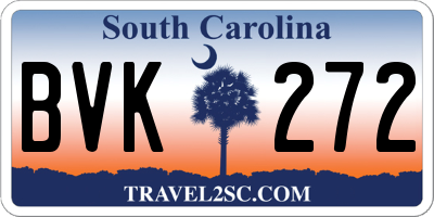 SC license plate BVK272